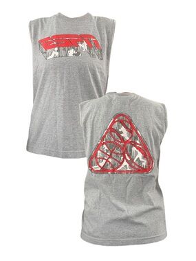 Gray Sleeveless Tank Top with Red Graphic - ESPN Style